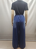 Casual and Versatile Lose-fitting Wide-leg Denim Pants With An Elastic Waistband AK-50701