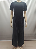 Casual and Versatile Lose-fitting Wide-leg Denim Pants With An Elastic Waistband AK-50701