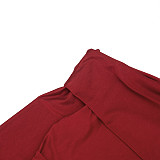 Fashionable Off-Shoulder Cross-Front Ruched Jumpsuit with Flowing Ribbons and Loose Straight Legs XYWL-25JP441