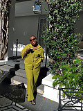 Stylish Solid-color Lapel Shirt and Casual Trousers Two-piece Set QZ-3788