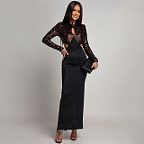 Sexy Hollow-out Sequined Patchwork Bodycon Dress CYA-902173