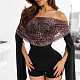 2025 Sexy Leopard Print Ruched Off-the-Shoulder Neckline Jumpsuit With Flared Sleeves XYWL-25RP468
