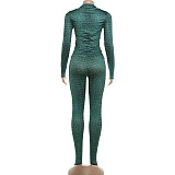 2026 Sexy Printed Long-Sleeved Top and High-Waisted Tight Leggings Jumpsuit SXE-90116