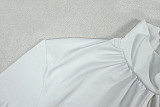 Sexy Hollow-out Solid Color Flared Long-sleeved Jumpsuit JY-006299