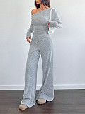 2025 Fashionable and Sexy Off-Shoulder Slim-Fit Two-Piece Set RS-019