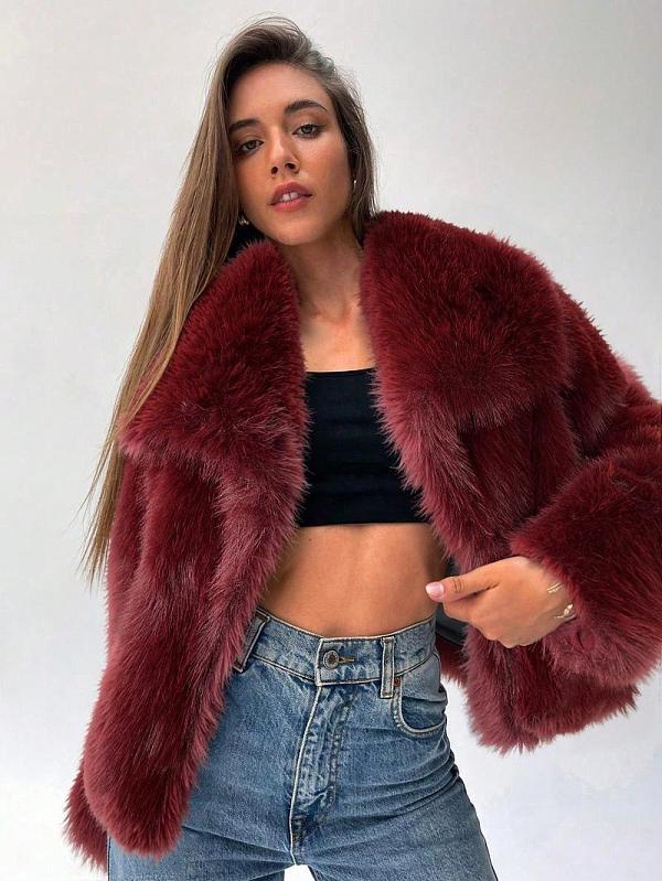 Autumn/Winter Faux Fur Short Fox Fur Coat ZNFR-395