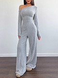 2025 Fashionable and Sexy Off-Shoulder Slim-Fit Two-Piece Set RS-019