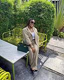 Solid Color cCasual Cardigan Shirt and Drawstring PantsTwo-piece Set QZ-6089