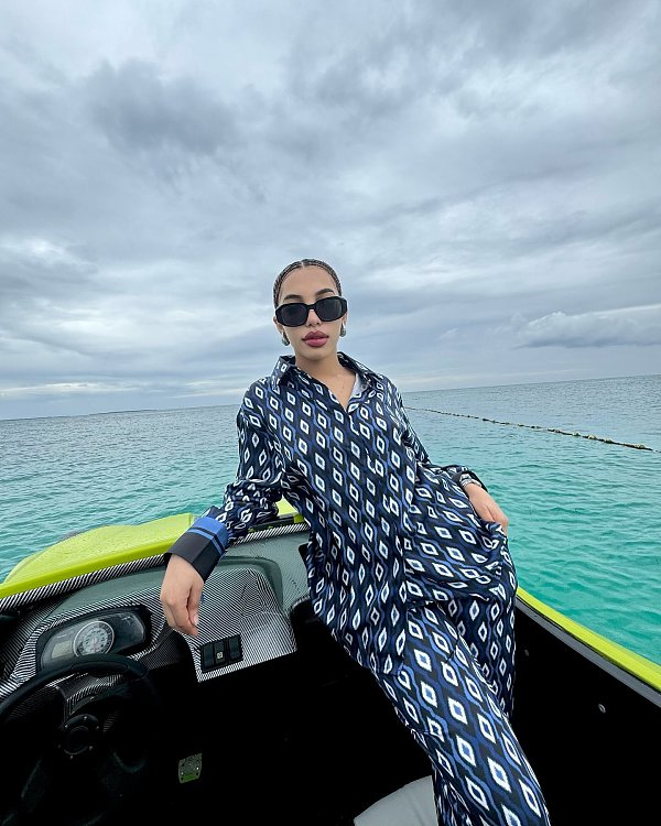 Casual Printed Long-sleeved Collared Shirt and Trousers Two-piece Set QZ-6414