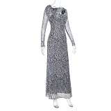 2025 Autumn/Winter Sexy Square-Neck Polka Dot Long-Sleeved Dress SUM-25448