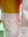 Casual Loose-fitting Long-sleeved Shirt and Wide-leg Pants Two-piece Set QZ-3682