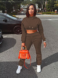 Autumn/Winter Fleece-lined Hooded Sweatshirt Casual Two-Piece Set RS-L279