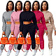 Autumn/Winter Fleece-lined Hooded Sweatshirt Casual Two-Piece Set RS-L279