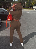 Autumn/Winter Fleece-lined Hooded Sweatshirt Casual Two-Piece Set RS-L279