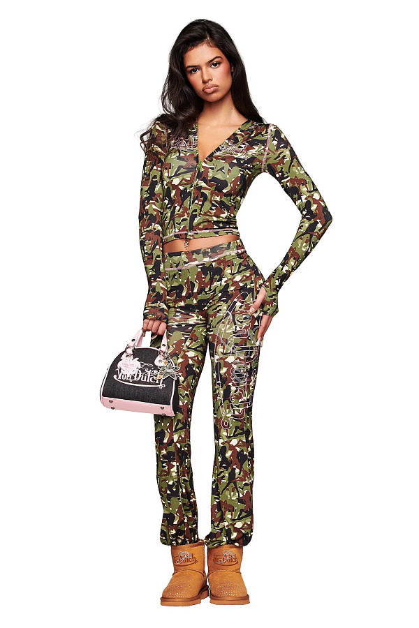 2025 Sexy Off-Shoulder Long-Sleeve and Long-Pants Set with Exposed Seams XS-1893