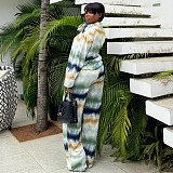 Casual Printed Loose-fitting Shirt and Trousers Two-piece Set QZ-6194