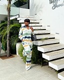 Casual Printed Loose-fitting Shirt and Trousers Two-piece Set QZ-6194