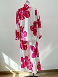 Stylish Zebra Print Long-sleeved Cardigan Shirt and Trousers Two-piece Set QZ-382