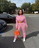 Autumn/Winter Fleece-lined Hooded Sweatshirt Casual Two-Piece Set RS-L279