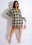 Casual Loose Classic Plaid Shirt Dress RS-L369