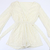 Sexy Long-sleeved Deep V-neck Sequined Dress CYA-902226