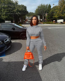Autumn/Winter Fleece-lined Hooded Sweatshirt Casual Two-Piece Set RS-L279
