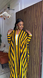 Stylish Vertical Striped Long Cardigan Shirt and Trousers Set QZ-7665