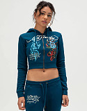 Fashionable Printed Flared Pants and Casual Suit Set MJL-108