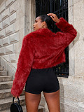 2025 New Collection Elegant Style Short Jacket With Lapel Collar and Faux Fur Effect RS-13330