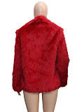 2025 New Collection Elegant Style Short Jacket With Lapel Collar and Faux Fur Effect RS-13330