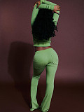 2026 Fashion Hooded Zipper Sweatshirt and Slim-Fit Flared Pants Two-Piece Set CH-25066