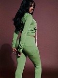 2026 Fashion Hooded Zipper Sweatshirt and Slim-Fit Flared Pants Two-Piece Set CH-25066