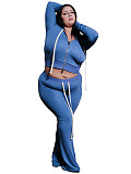 2026 Fashion Hooded Zipper Sweatshirt and Slim-Fit Flared Pants Two-Piece Set CH-25066
