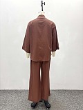 Stylish New Long-sleeved Shirt and Trousers Two-piece Set QZ-6969