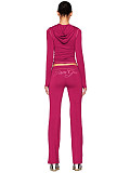 GIA Fashion Printed Hooded Long-Sleeve Thumbhole Flared Two-Piece Set CH-25071