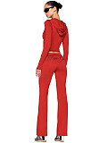 GIA Fashion Printed Hooded Long-Sleeve Thumbhole Flared Two-Piece Set CH-25071