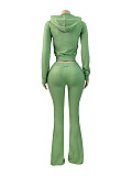 2026 Fashion Hooded Zipper Sweatshirt and Slim-Fit Flared Pants Two-Piece Set CH-25066