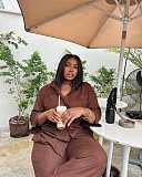 Stylish New Long-sleeved Shirt and Trousers Two-piece Set QZ-6969