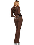 GIA Fashion Printed Hooded Long-Sleeve Thumbhole Flared Two-Piece Set CH-25071