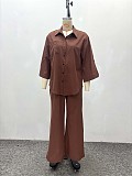Stylish New Long-sleeved Shirt and Trousers Two-piece Set QZ-6969