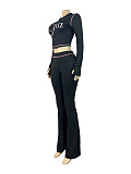 GIA Fashion Printed Hooded Long-Sleeve Thumbhole Flared Two-Piece Set CH-25071