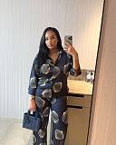 2025 Fashion Printed Shirt and Pants Two-Piece Set QZ-6716