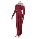 Sexy Off-the-Shoulder Slim-Fit Dress with Flowing Straps and Bodycon Skirt SUM-25339
