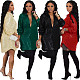 2025 Fashion Solid Color Sequin Shirt Dress OMY-11066