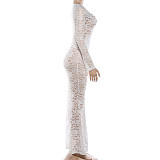 2026 Fashionable and Sexy Hollowed-Out Ripped Bodycon Dress ZJQD-90401