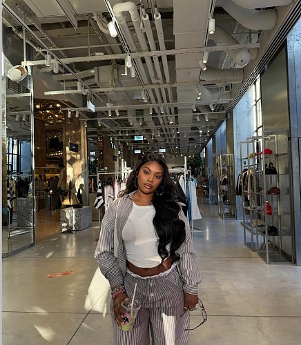 Casual Long-Sleeved Striped Shirt and High-Waisted Contrast Color Wide-Leg Pants Two-Piece Set QZ-6455