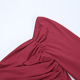 Sexy Off-the-Shoulder Slim-Fit Dress with Flowing Straps and Bodycon Skirt SUM-25339