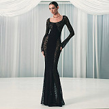 2026 Fashionable and Sexy Hollowed-Out Ripped Bodycon Dress ZJQD-90401
