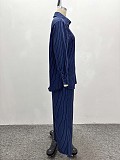 Stylish and Casual Long-sleeved Shirt and Trousers Two-piece Set With Stripes QZ-6081