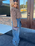 Fashionable Retro Distressed Washed Reversible Straight-Leg Wide-Leg Jeans RS-60102